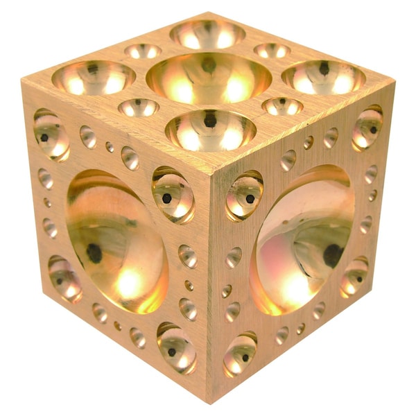 H & H Industrial Products 3 X 3 X 3" Dapping Block Square With Brass 22-62.5MM Cavaties 8606-3412 - main